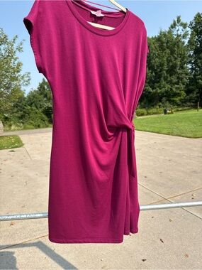 Cable & Gauge Knot-Detail Midi Dress in Fuchsia